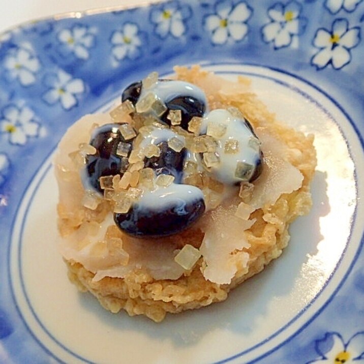 白餡と黒豆とザラメの芋天